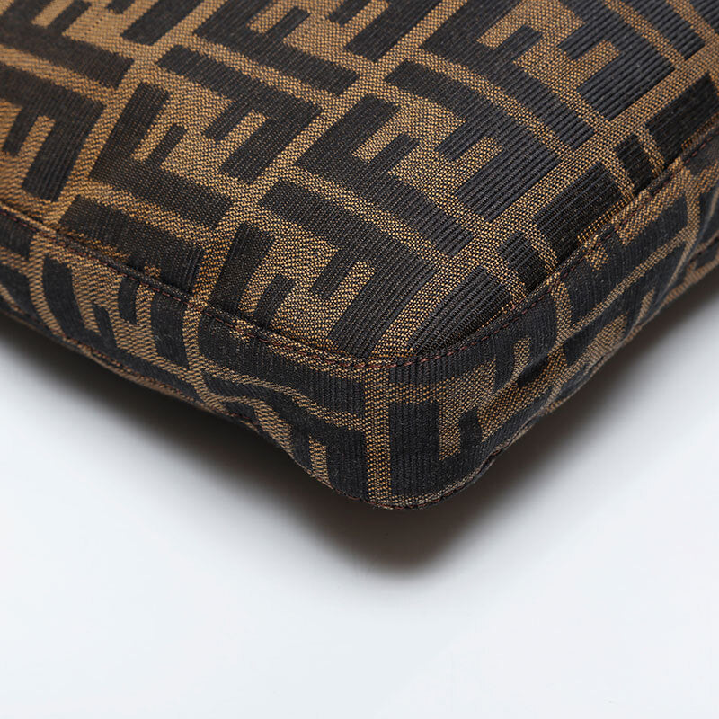 FENDI Shoulder Bag Canvas Zucca Mamma Brown