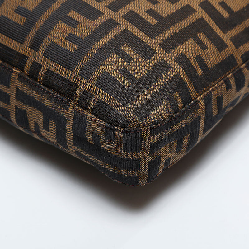 FENDI Shoulder Bag Canvas Zucca Mamma Brown