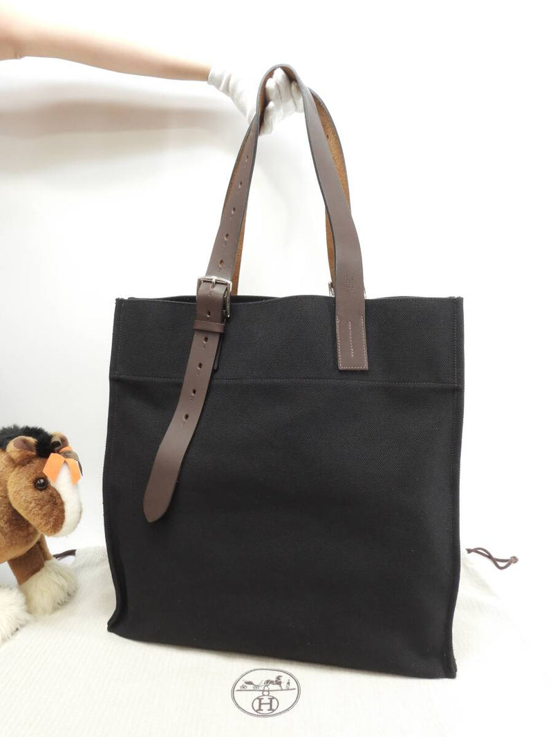 Hermes Tote Bag Etriviere Toal Black Brown Leather Men's Shoulder Bag @□Q
