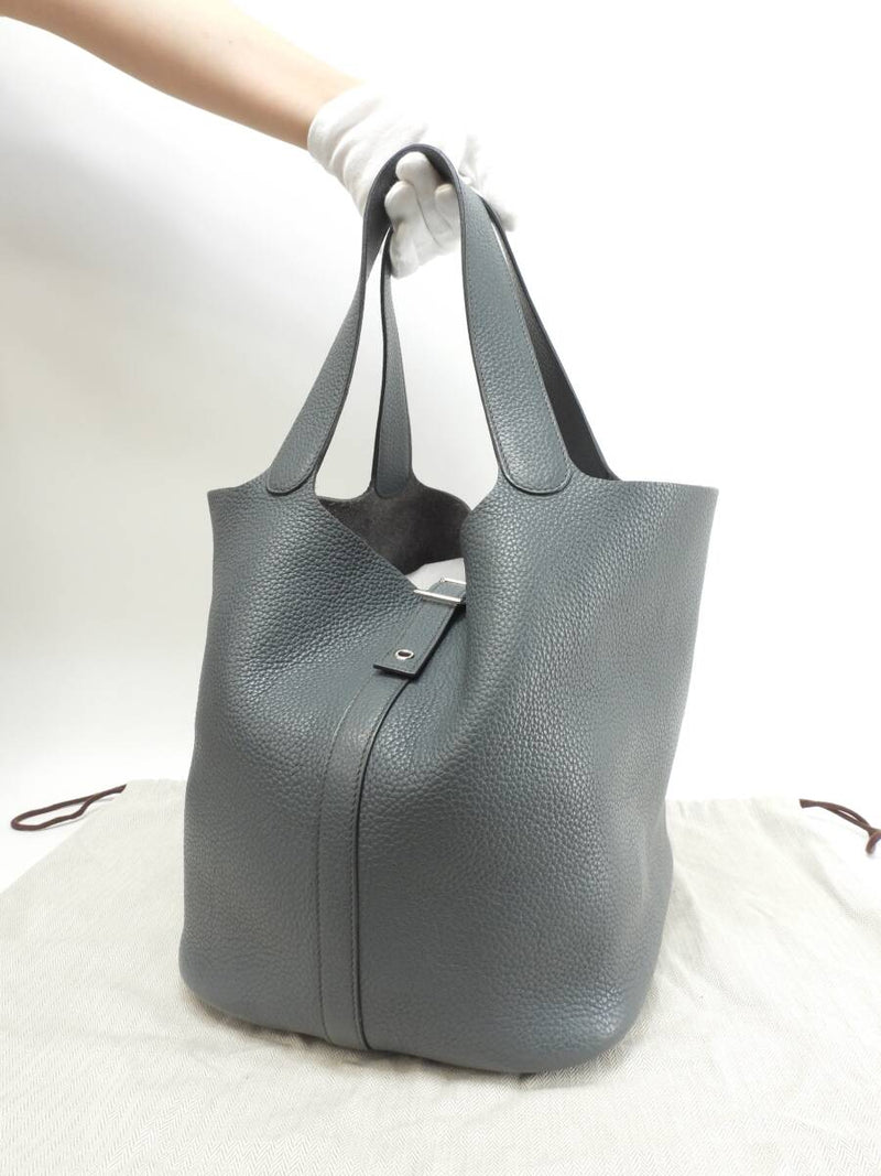 Hermes Picotin Rock GM Torillon Clemence Blue Orange Handbag Tote Bag in good