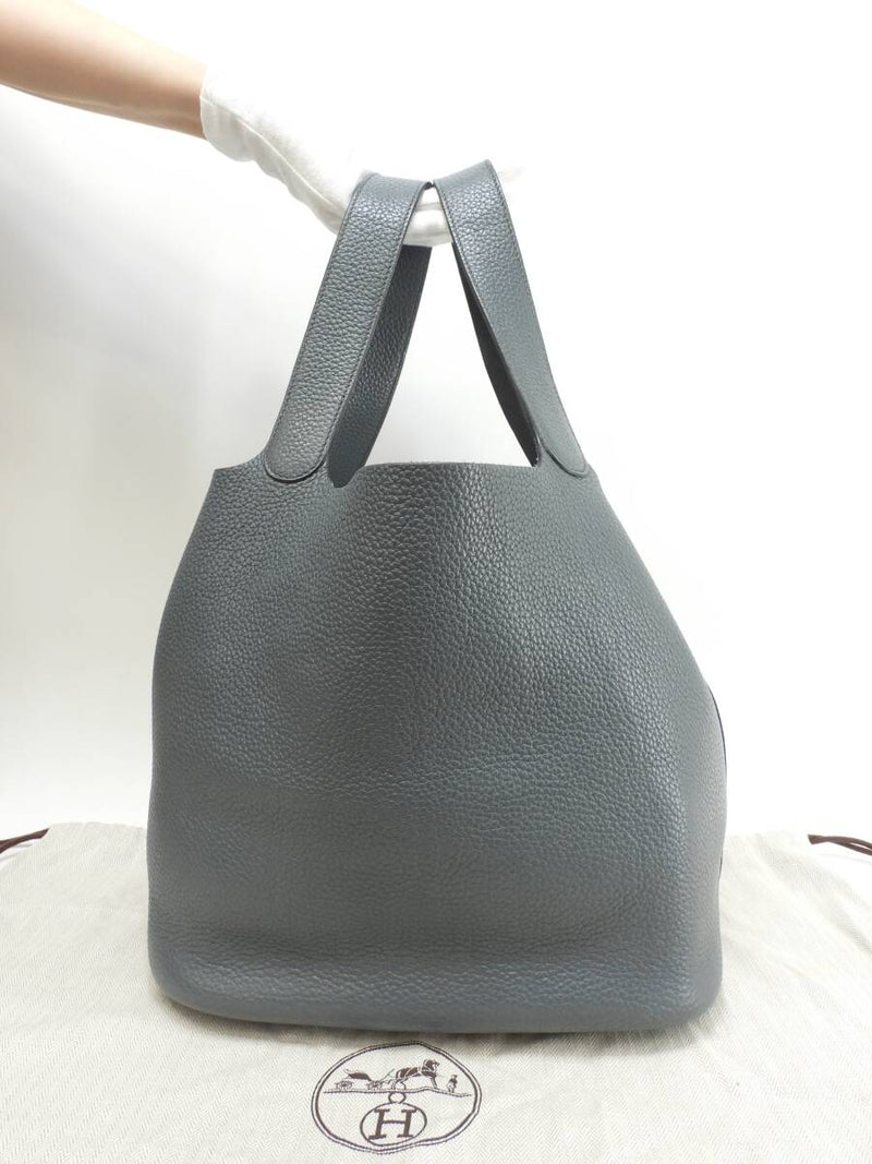 Hermes Picotin Rock GM Torillon Clemence Blue Orange Handbag Tote Bag in good