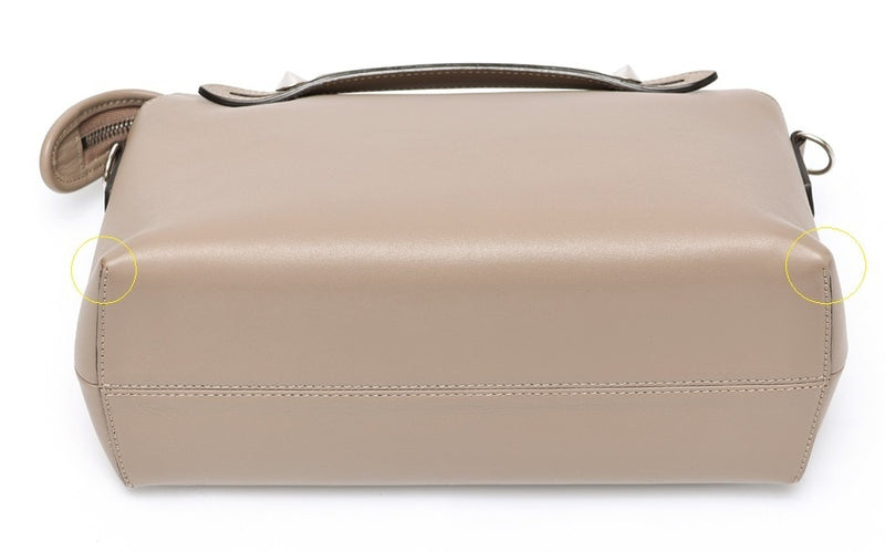FENDI By the Way Medium Boston Bag 8BL146 Leather Greige S-158686 New Arrival