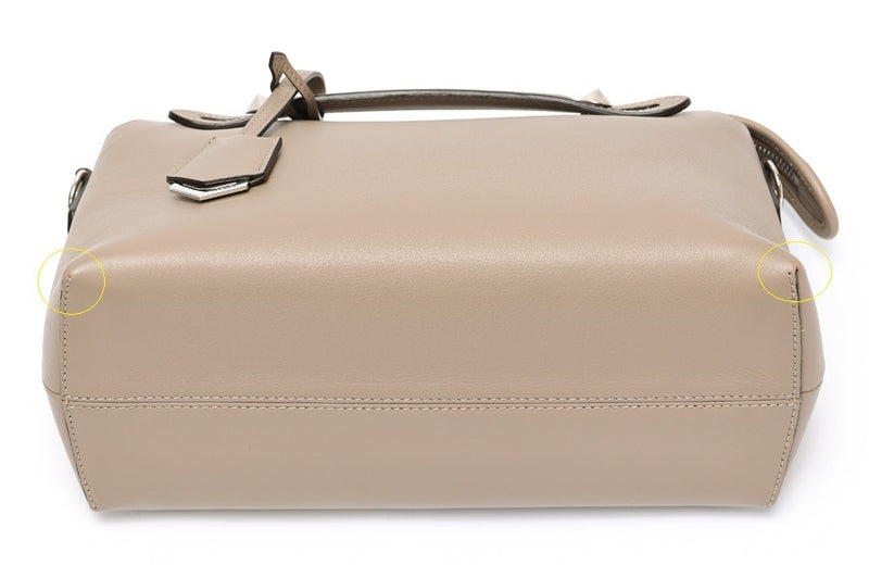 FENDI By the Way Medium Boston Bag 8BL146 Leather Greige S-158686 New Arrival