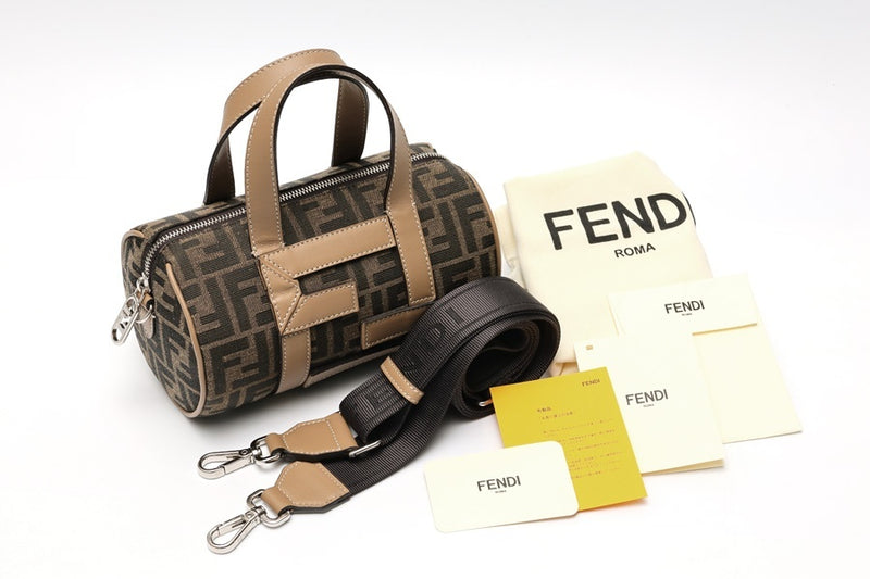 FENDI Zucca Small Boston Bag 7VA570 Canvas/Leather Product Number K-158807 New