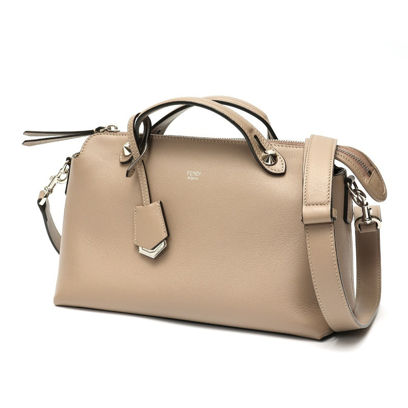 FENDI By the Way Medium Boston Bag 8BL146 Leather Greige S-158686 New Arrival