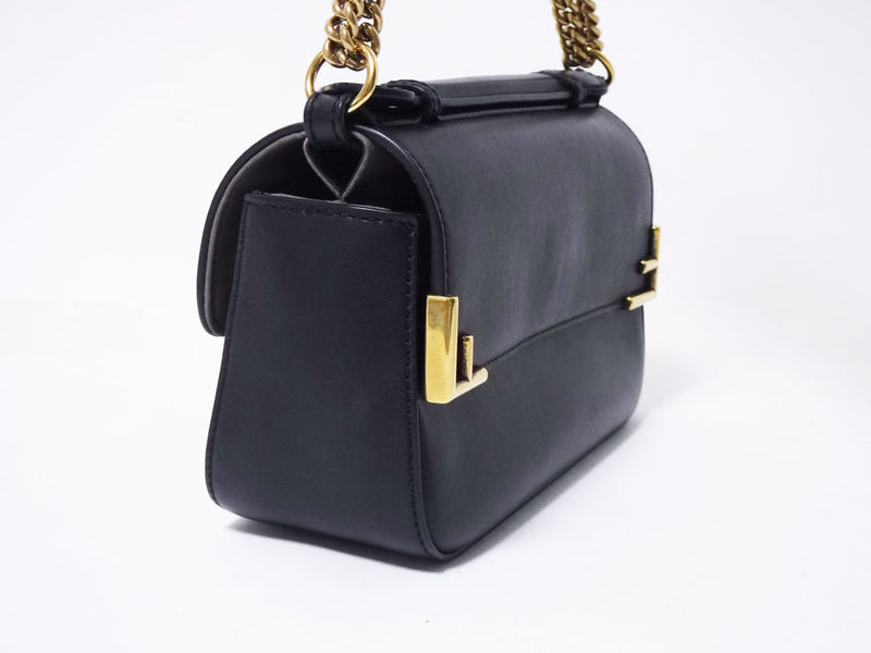 Free Shipping FENDI Handbag Chain Shoulder Bag 2WAY DOUBLE F SMALL Brown Gray