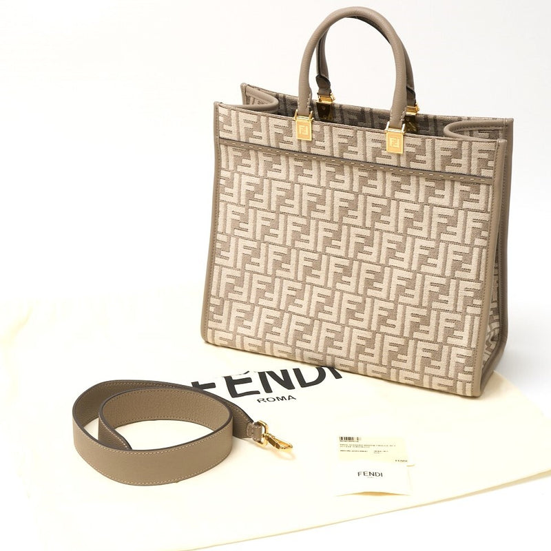 FENDI FENDI Sunshine Medium 8BH386AQF4F0E65 2WAY Tote Shoulder Bag Leather x