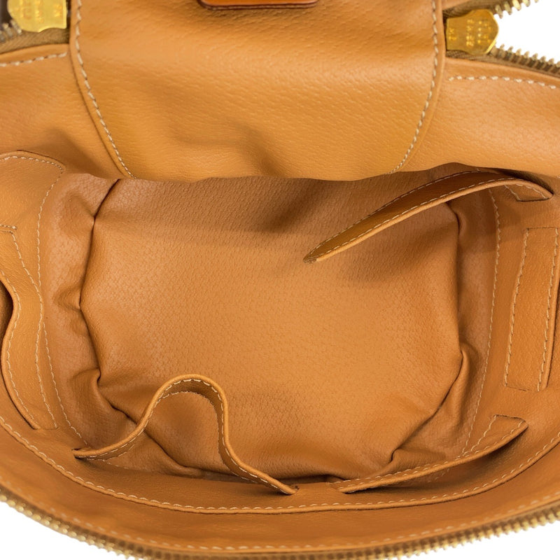CELINE Vintage Macadam Brown Gold Hardware PVC Handbag Vanity Bag Women's