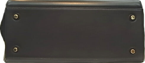 :CELINE 172603 Large Edge Black Leather Calf Shoulder Bag Handbag One Shoulder