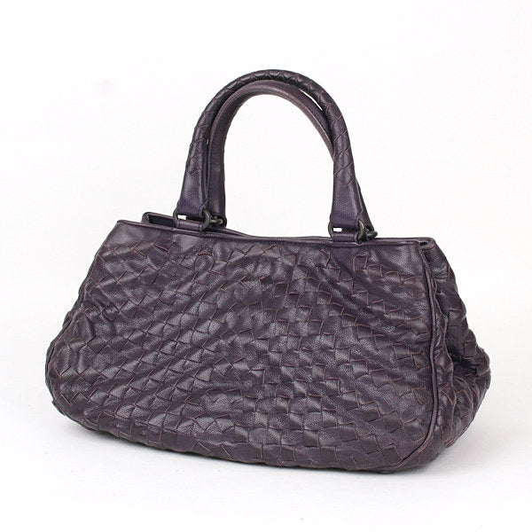 BOTTEGAVENETA Intrecciato Handbag Purple Color 10622 [Used]