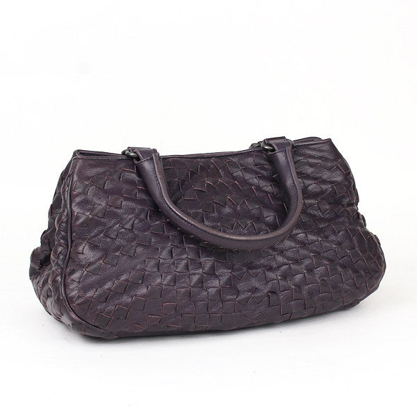 BOTTEGAVENETA Intrecciato Handbag Purple Color 10622 [Used]
