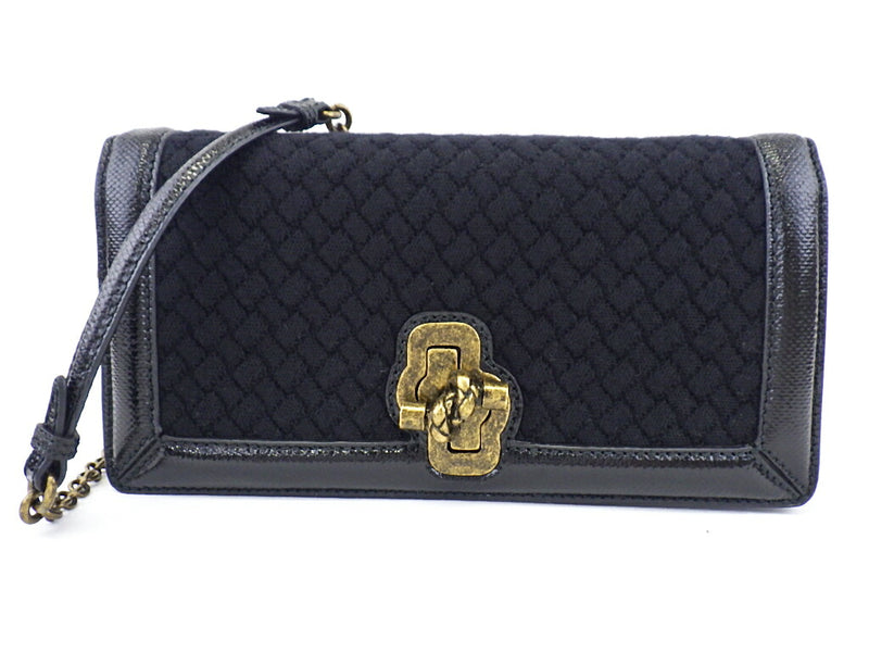 [Unused] Bottega Veneta Intrecciato Clutch Knot Chain Shoulder Bag Wool x