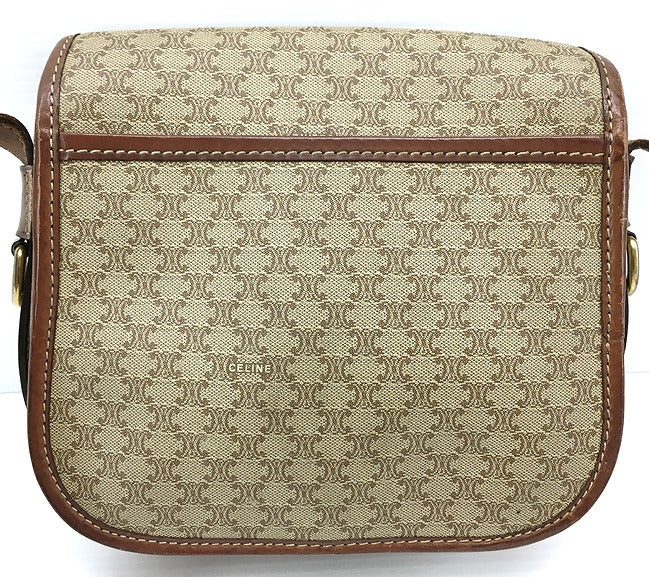 [Used] CELINE OLD Old Vintage Macadam Pattern Riri Zip Shoulder Bag [Ichinomiya