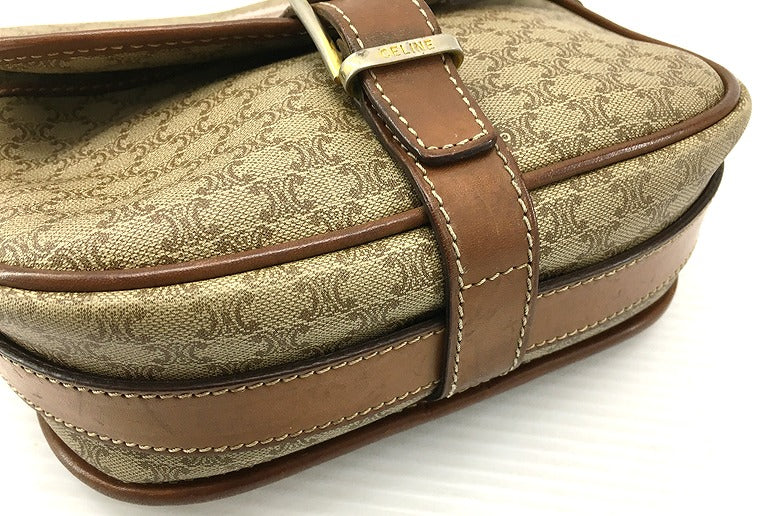 [Used] CELINE OLD Old Vintage Macadam Pattern Riri Zip Shoulder Bag [Ichinomiya