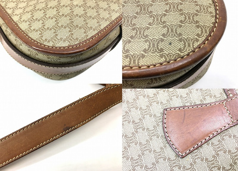 [Used] CELINE OLD Old Vintage Macadam Pattern Riri Zip Shoulder Bag [Ichinomiya