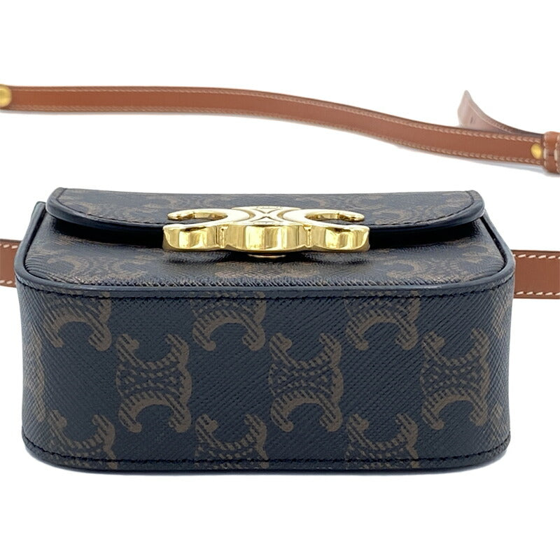 ★Good condition★CELINE Mini Triomphe Micro Bag Crossbody Used A [Tsujiya Pawn