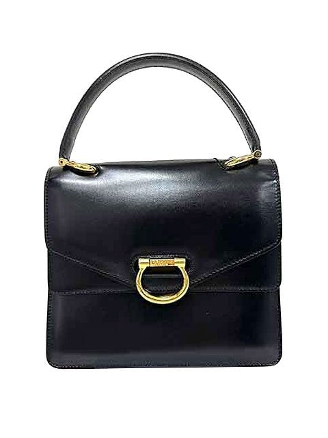 [Used] CELINE Women's Gancini Black Double Flap Handbag
