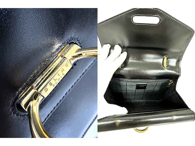 [Used] CELINE Women's Gancini Black Double Flap Handbag
