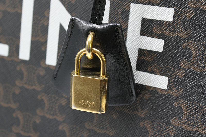 [CELINE] Vertical Hippo Large Triomphe Canvas Tote Bag 191492CIM.38NO Gold