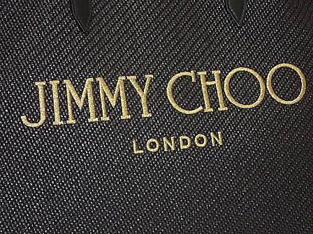 ★[Free Shipping] JIMMY CHOO CANVAS LOGO TOTE Raffia Tote Bag J000158484001