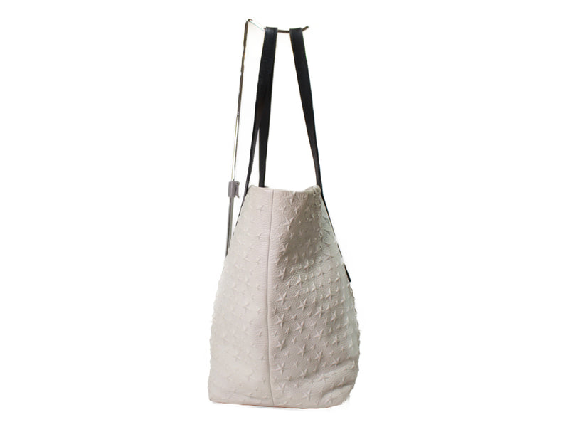 JIMMY CHOO Star embossed tote bag White A4 size storage Mother's bag Work bag