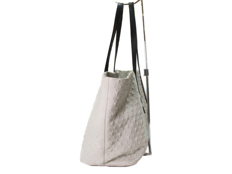 JIMMY CHOO Star embossed tote bag White A4 size storage Mother's bag Work bag