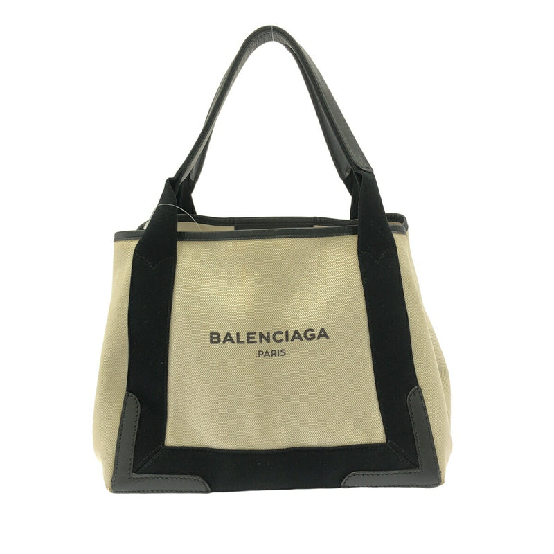 BALENCIAGA Cabas S Canvas Tote Bag 339933 1055 Ivory Black S [Used]