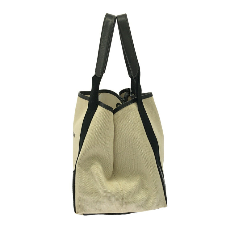 BALENCIAGA Cabas S Canvas Tote Bag 339933 1055 Ivory Black S [Used]