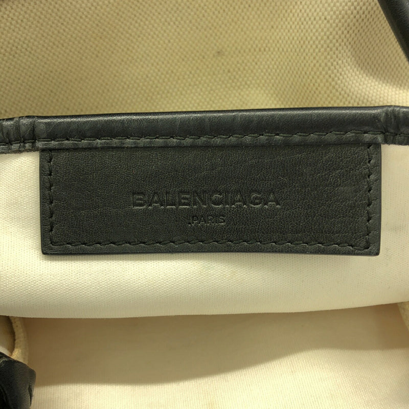 BALENCIAGA Cabas S Canvas Tote Bag 339933 1055 Ivory Black S [Used]