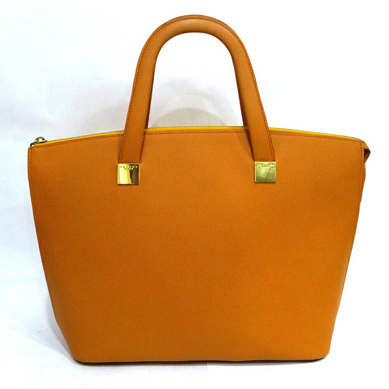 Used Celine bag handbag AB rank leather orange gold hardware for women CELINE