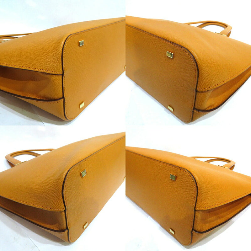 Used Celine bag handbag AB rank leather orange gold hardware for women CELINE