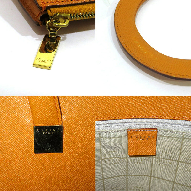 Used Celine bag handbag AB rank leather orange gold hardware for women CELINE
