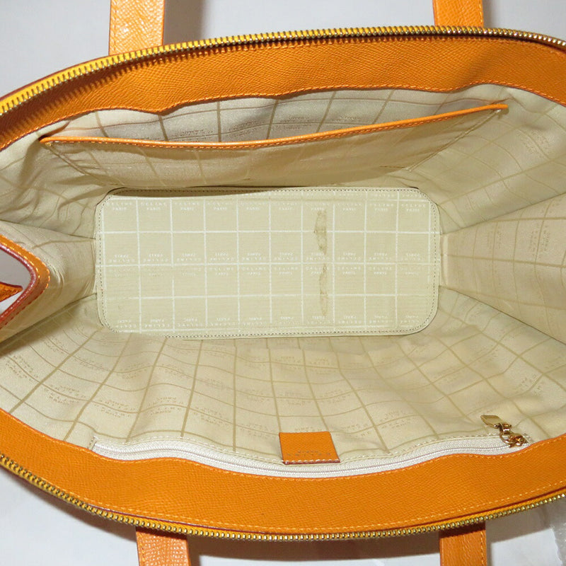 Used Celine bag handbag AB rank leather orange gold hardware for women CELINE