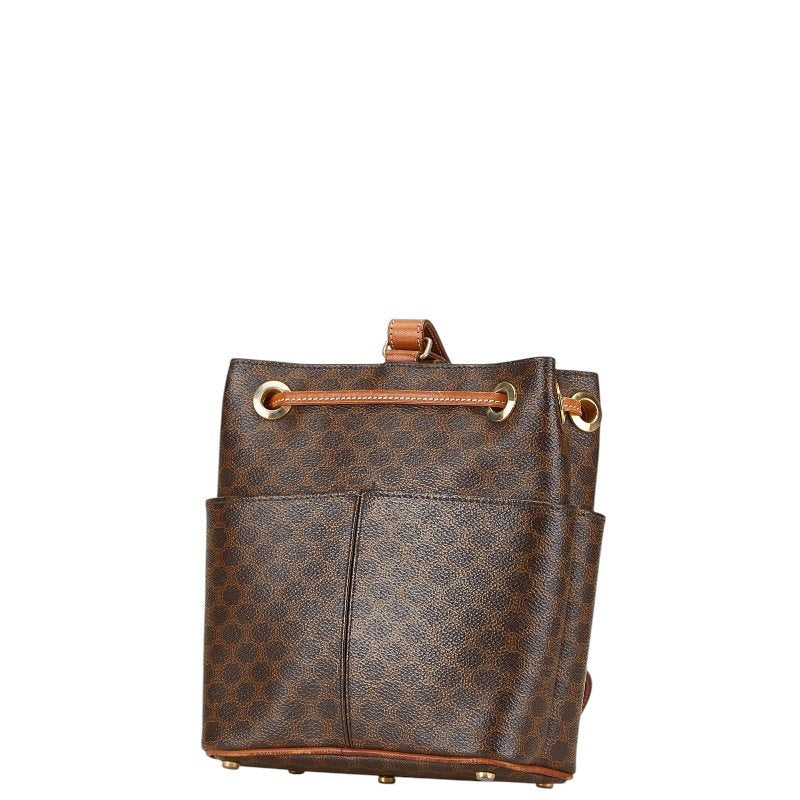 Used Celine bag shoulder drawstring type macadam PVC leather B rank brown
