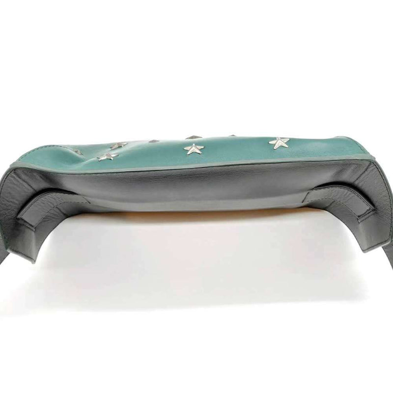 Jimmy Choo Body Bag Green x Black Green x Black Leather Star Studs Silver Metal