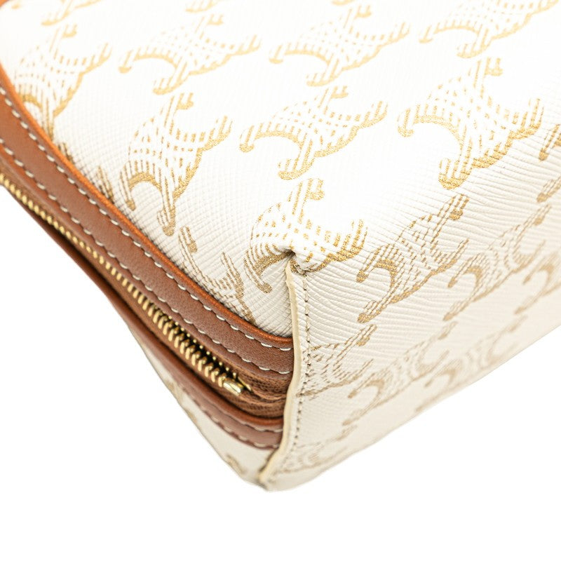 ,Used, beautiful Celine bag, Triomphe chain, crossbody, shoulder, white, brown,