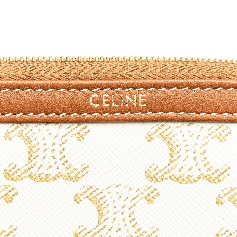 ,Used, beautiful Celine bag, Triomphe chain, crossbody, shoulder, white, brown,