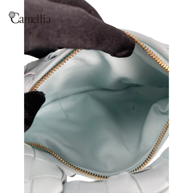 [Used] BOTTEGA VENETA Jodi Mini Intrecciato Bag Blue Nappa Leather