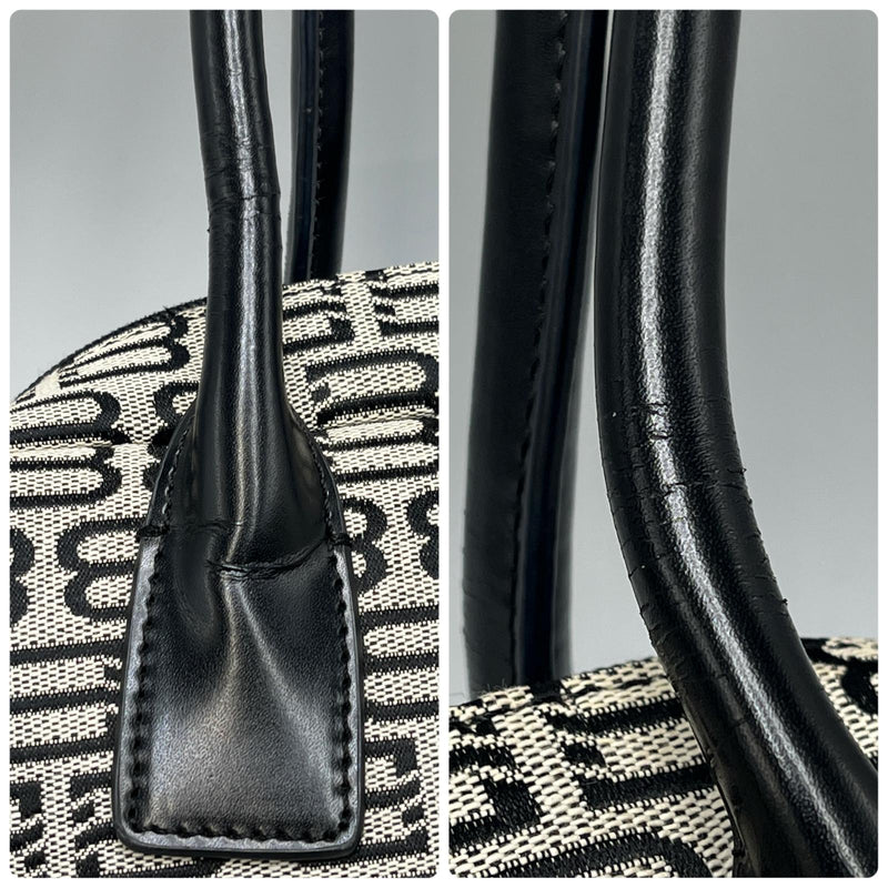 Balenciaga BALENCIAGA Tote Bag BB Logo Mini Boston Canvas/Leather Black Women