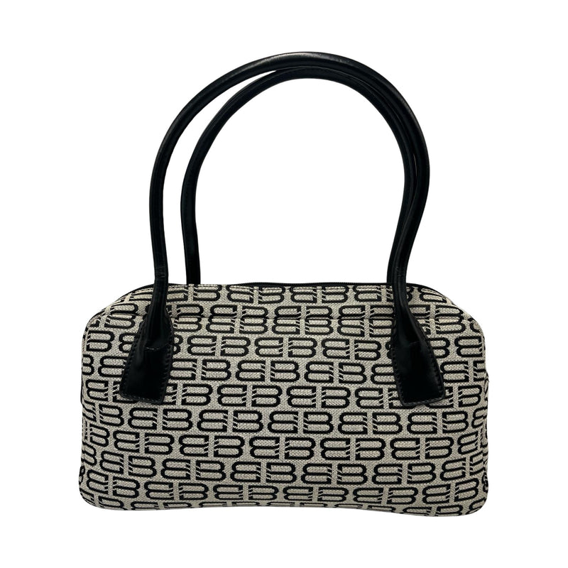 Balenciaga BALENCIAGA Tote Bag BB Logo Mini Boston Canvas/Leather Black Women