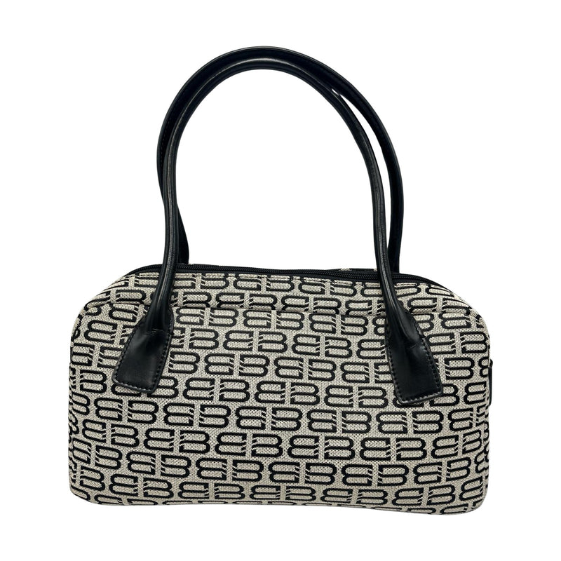 Balenciaga BALENCIAGA Tote Bag BB Logo Mini Boston Canvas/Leather Black Women