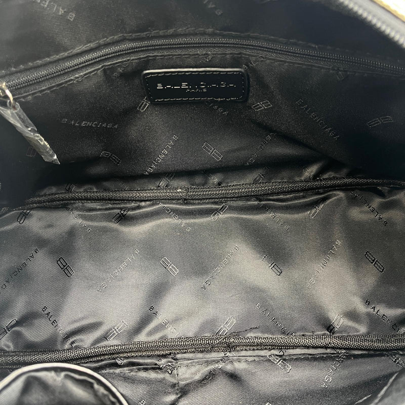 Balenciaga BALENCIAGA Tote Bag BB Logo Mini Boston Canvas/Leather Black Women