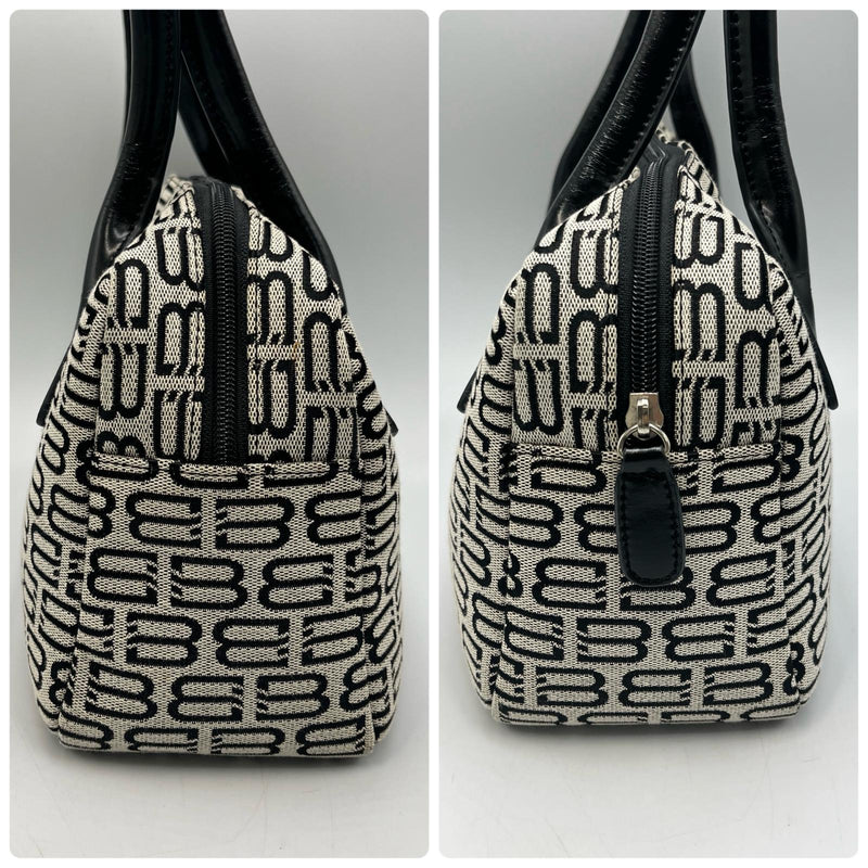 Balenciaga BALENCIAGA Tote Bag BB Logo Mini Boston Canvas/Leather Black Women