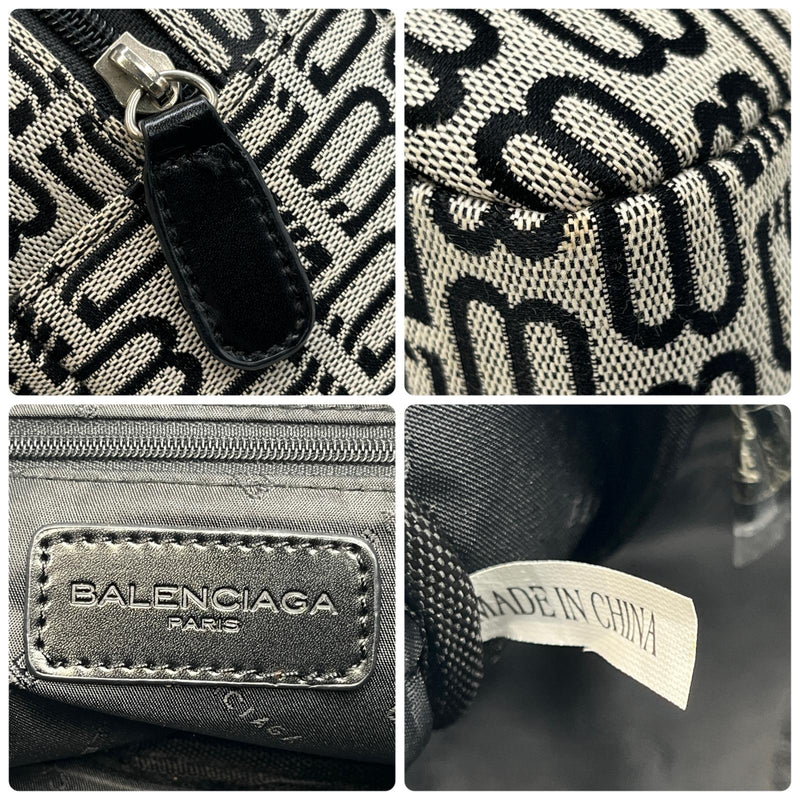 Balenciaga BALENCIAGA Tote Bag BB Logo Mini Boston Canvas/Leather Black Women