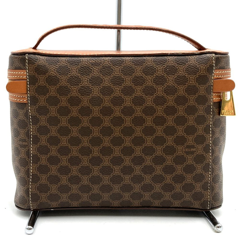 CELINE MC96 Vanity Bag Handbag Makeup Pouch Macadam PVC Brown Women's Men's