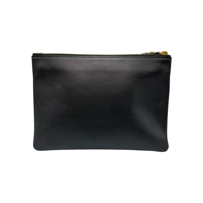 CELINE Shoulder Bag Trio Lambskin Black Women's