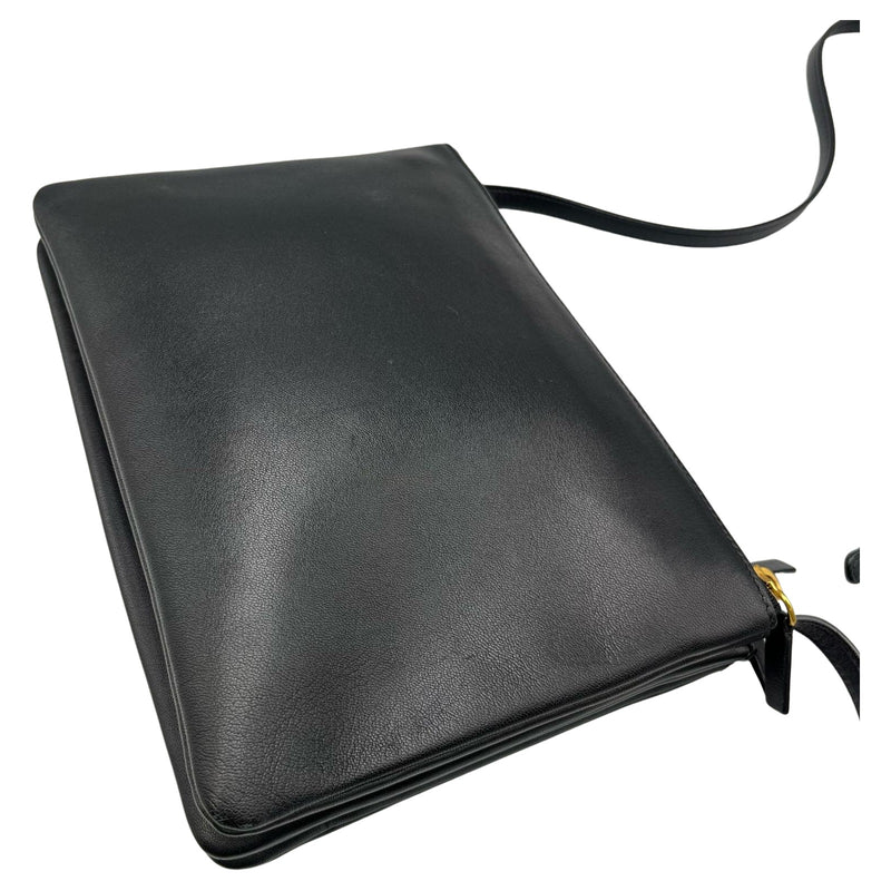 CELINE Shoulder Bag Trio Lambskin Black Women's