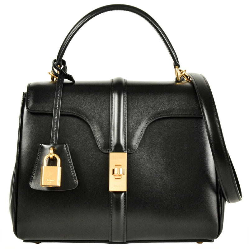 CELINE 16 Saize Classic Handbag Leather Black 2Way [Used]
