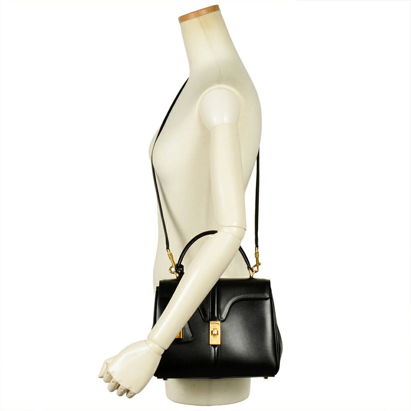 CELINE 16 Saize Classic Handbag Leather Black 2Way [Used]