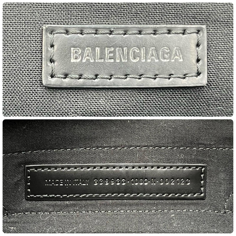 Balenciaga BALENCIAGA Tote Bag Navy Cabas S Canvas/Leather Black Women's